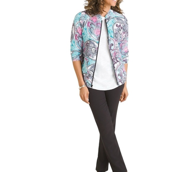 Chico’s UPF Neema Paisley Jacket Size 8/10 (M) - Picture 8 of 15